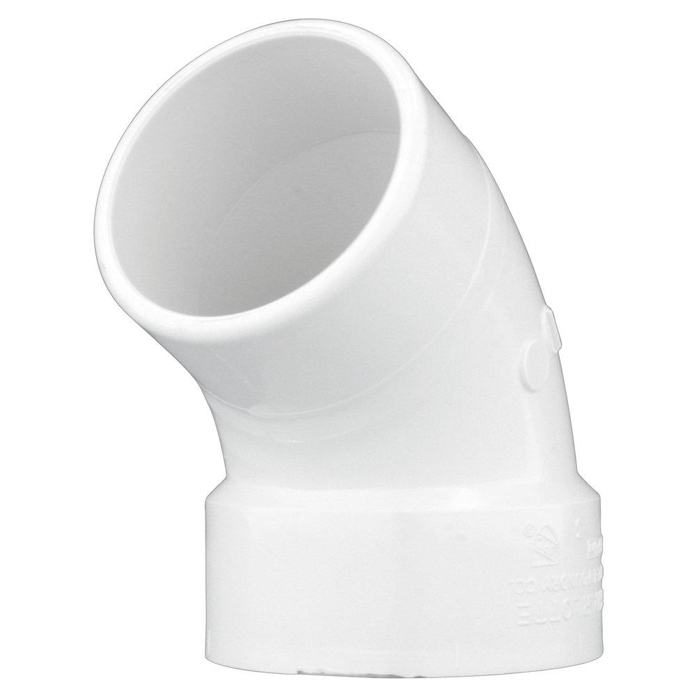 White PVC DWV 60&deg; Street Elbow 