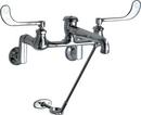 Chicago Faucets Polished Chrome Two Wristblade Handle Wall Mount Service Faucet 