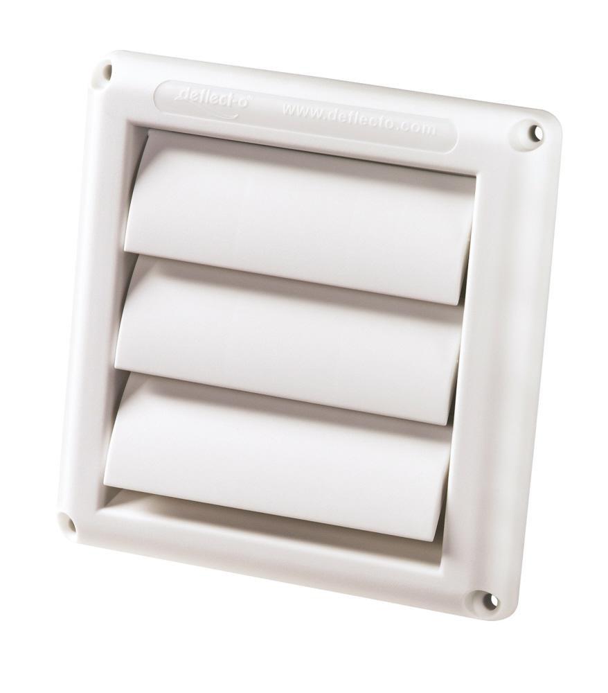 Deflecto White 6 in. White Louvered Hood 