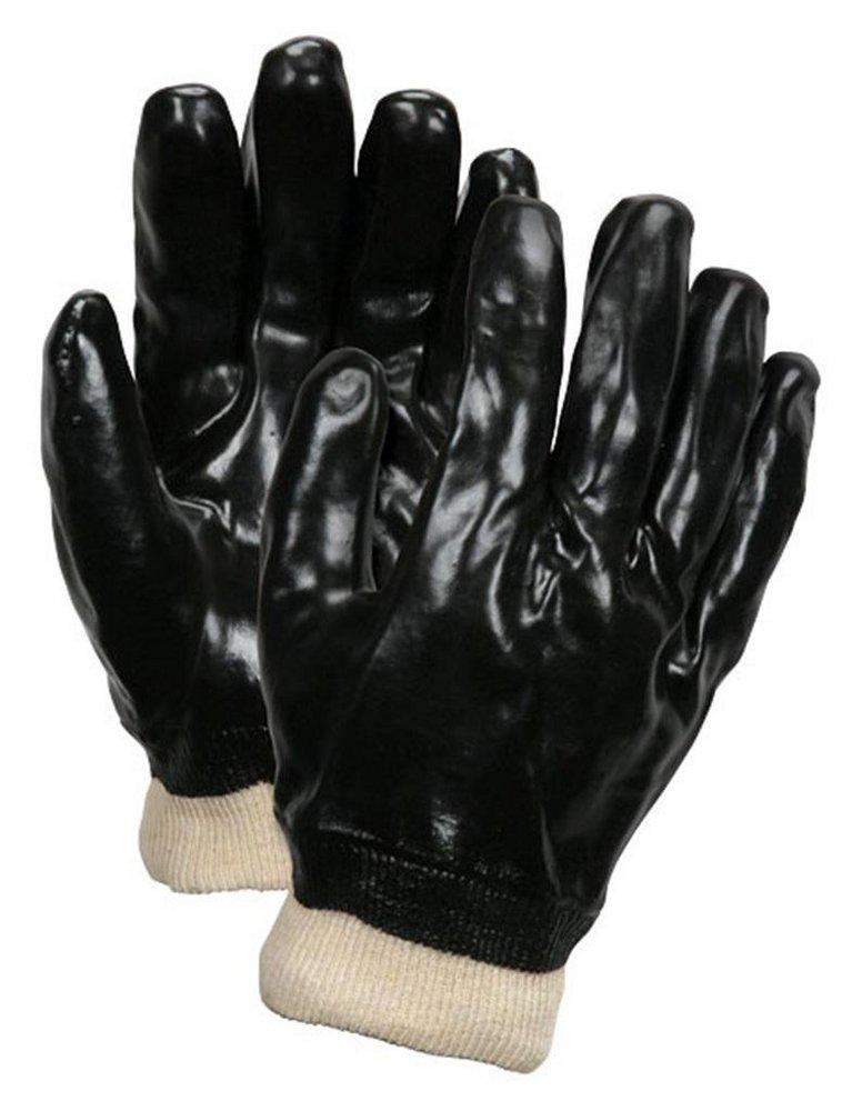 Memphis Glove Black Plastic Cotton Dipped and Coated Glove in Black and White 