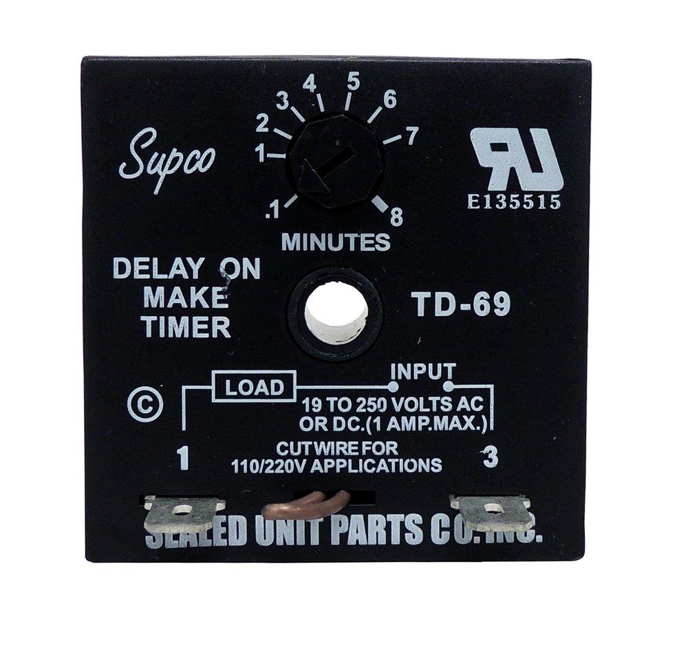 Supco Black Adjustable Time Delay On Make 6 - 480 Sec 
