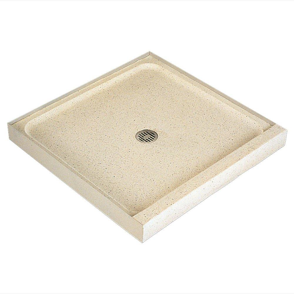 FIAT Products White/Black 36 in. Square Shower Base 