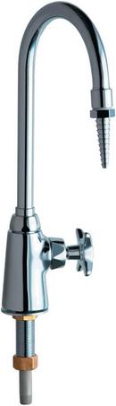 Chicago Faucets Polished Chrome Single Cross Handle Deck Mount Service Faucet 