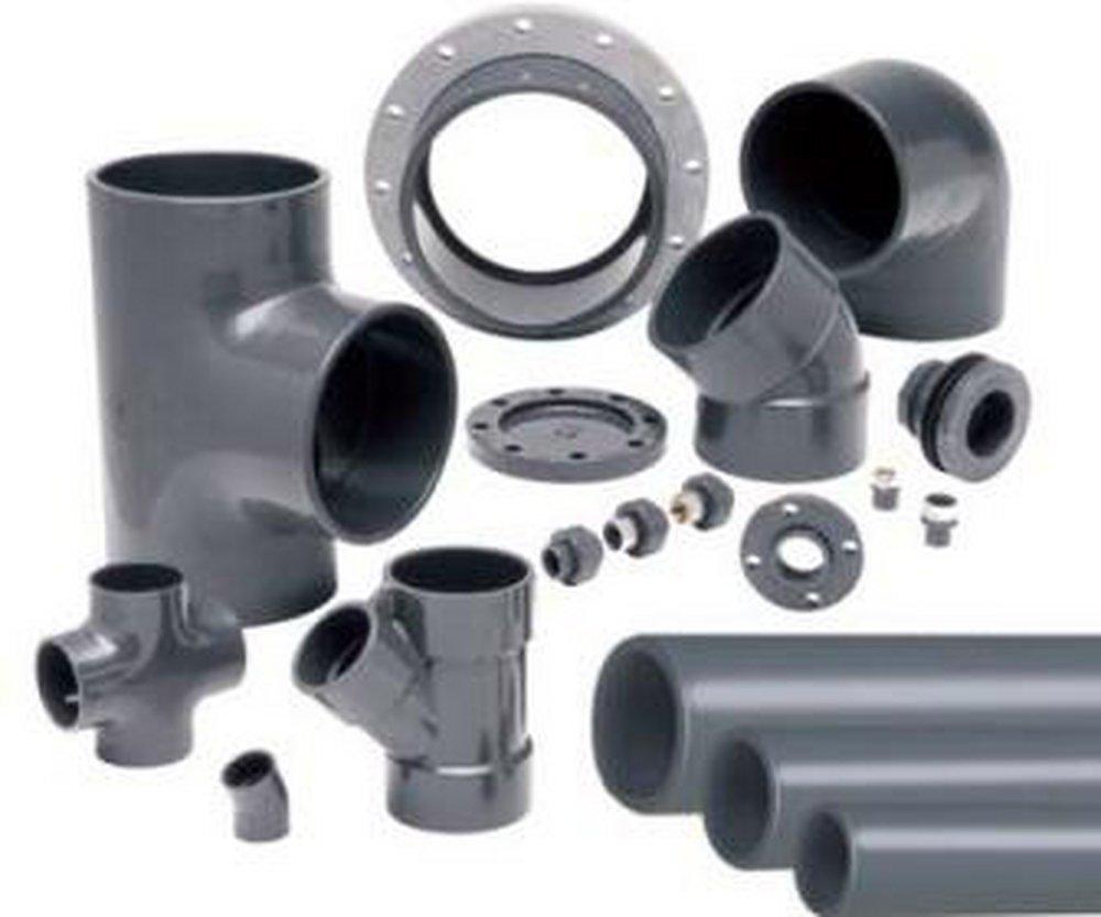 Grey 3/8 in. Threaded Straight Schedule 80 PVC Nipple 