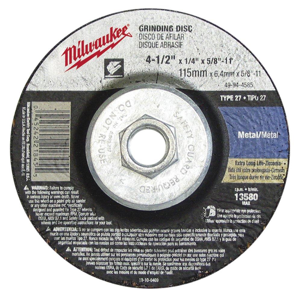 Milwaukee&reg; Black 4-1/2X1/4X5/8 - 11 GRIND Disc 