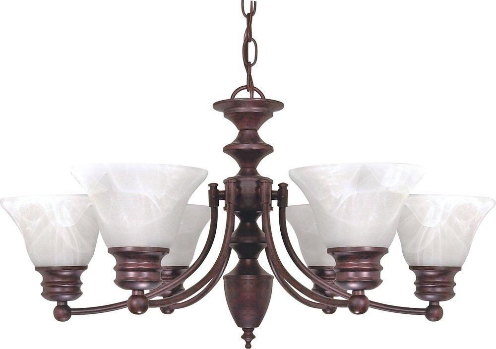NUVO Old Bronze 6 Light 60W Chandelier 