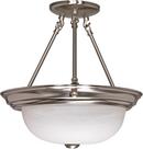 3 Light 60W Semi-Flush Mount Ceiling Fixture Bright Nickel