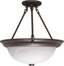3 Light 60W Semi-Flush Mount Ceiling Fixture Old Bronze 