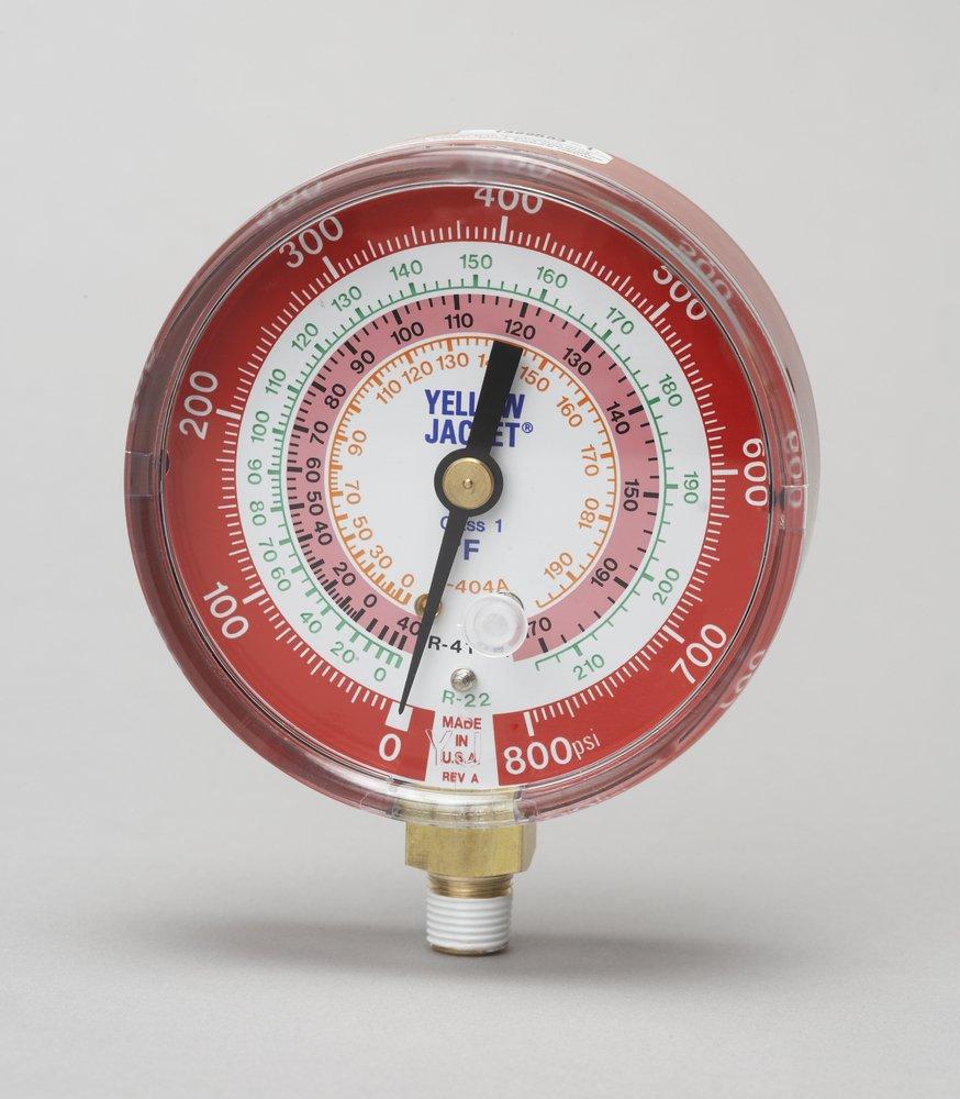 YELLOW JACKET® Red Pressure Gauge in Red 