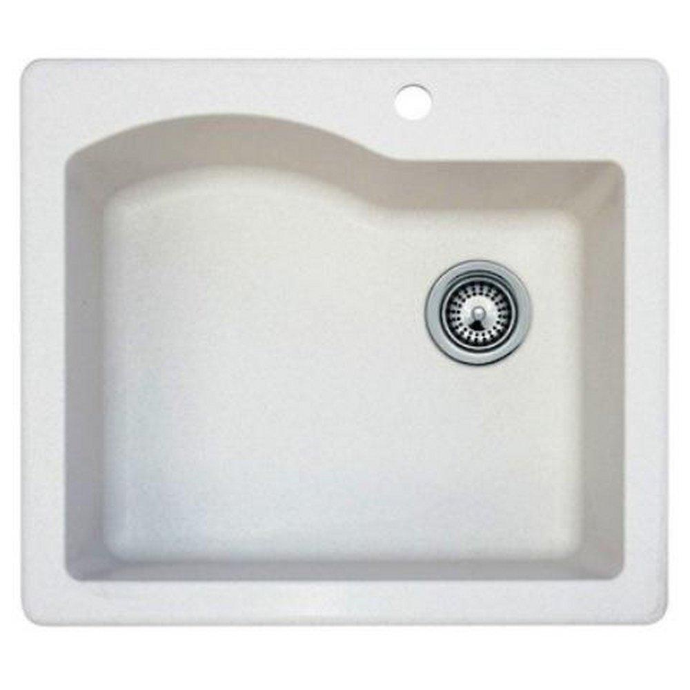 Swan Corporation Nero 25 x 22 in. 3-Hole Quartz Single Bowl Undermount Kitchen Sink 
