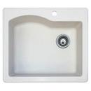 Swan Corporation Nero 25 x 22 in. 3-Hole Quartz Single Bowl Undermount Kitchen Sink 