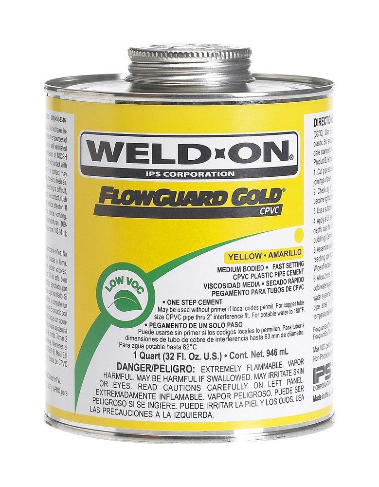Weld-On&reg; Fast Set Plastic Yellow Pipe Cement 