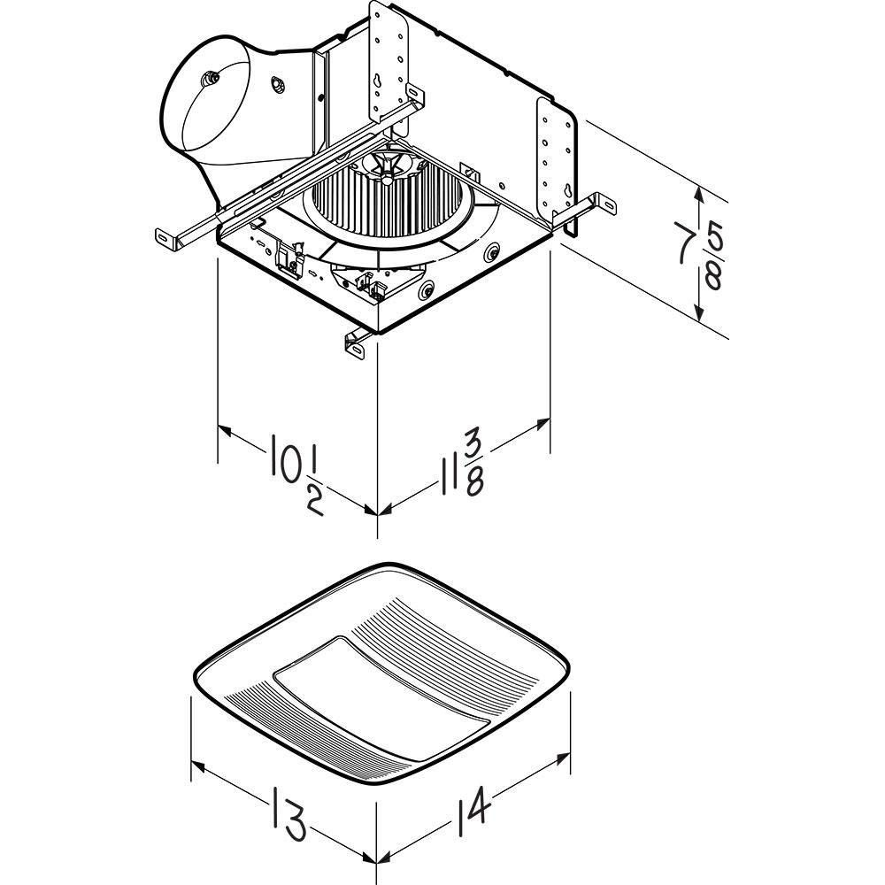 Broan White Bathroom Exhaust Fan in White 
