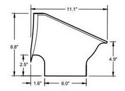 12 in. Fiberglass Receptor Bowl with 6 in. Outlet