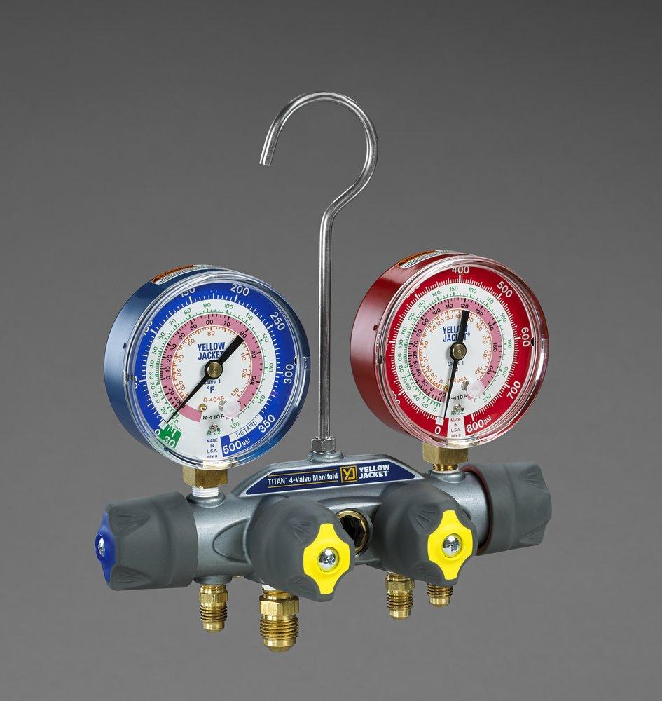 YELLOW JACKET® Red Hydronic Manifold Pressure Test Kit 10-7/8 in. 180F 