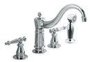 1.5 gpm Double Lever Handle Deckmount Kitchen Sink Faucet Column Spout 3/8 in. Flexible Connection in Polished Chrome