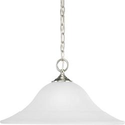 85 in. 150W 1-Light Medium E-26 Incandescent Pendant in Brushed Nickel