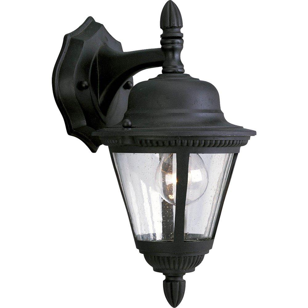 Progress Lighting Textured Black 1 Light 60W Outdoor Wall Lantern with Clear Seeded Glass 