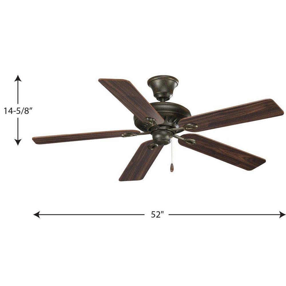 Progress Lighting Forged Bronze 52 in. 5-Blade Ceiling Fan 