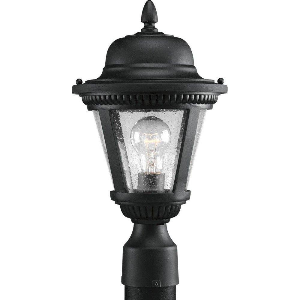 Progress Lighting Textured Black 16-1/4 in. 100 W 1-Light Medium Post Lantern 