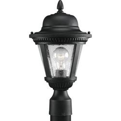16-1/4 in. 100 W 1-Light Medium Post Lantern in Black