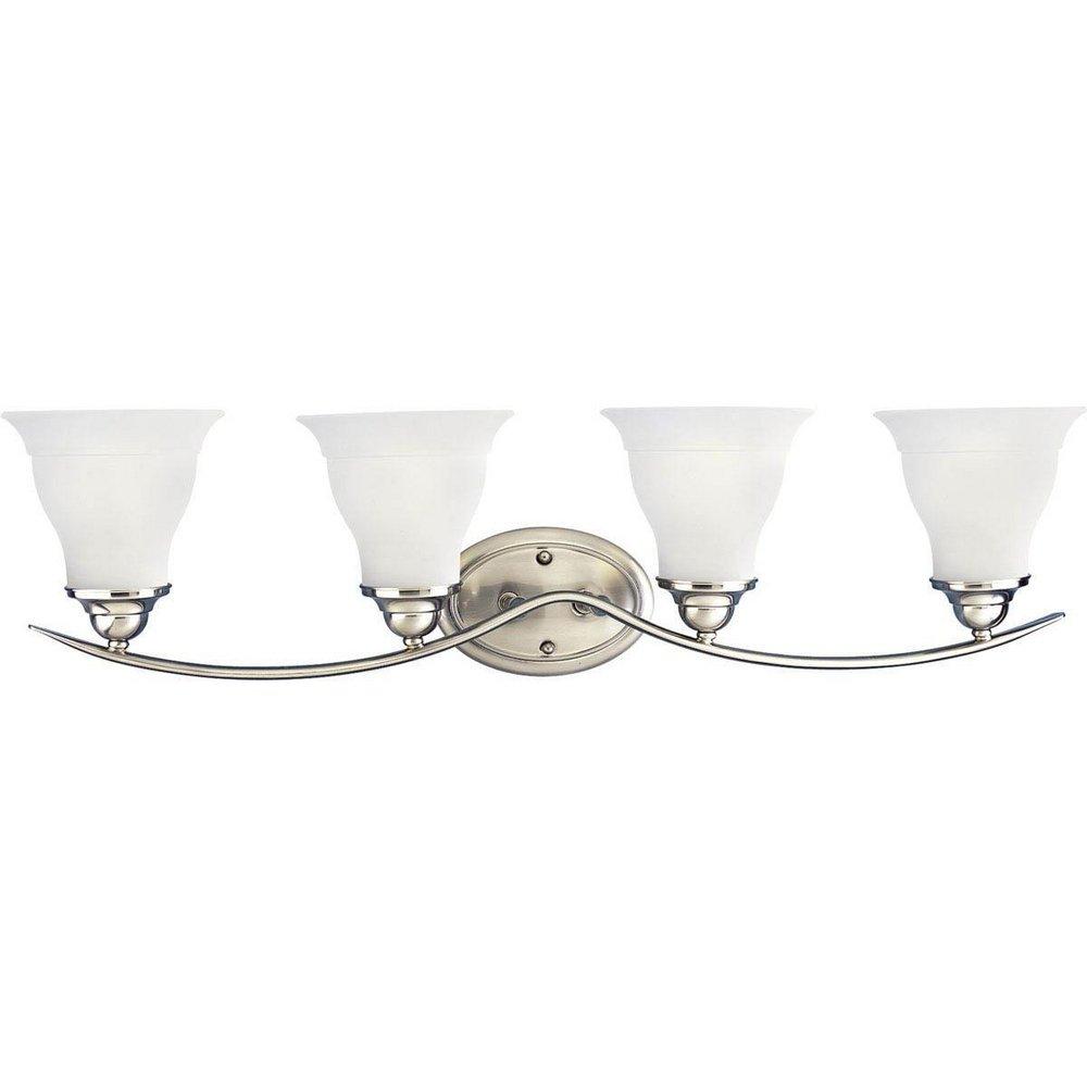 Progress Lighting Brushed Nickel 8-1/8 in. 100W 4-Light Bath Vanity Fixture 