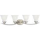 Progress Lighting Brushed Nickel 8-1/8 in. 100W 4-Light Bath Vanity Fixture 