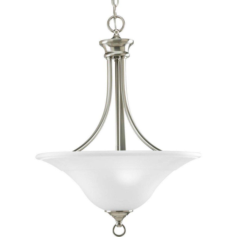 Progress Lighting Brushed Nickel 100W 3-Light Hall and Foyer Fixture 