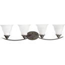 4 Light 100W Vanity Light Fixture with Etched Glass Dimmable Antique Bronze