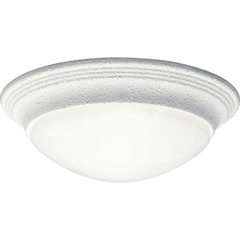 Progress Lighting White 11-1/2 in. 1-Light LED Flushmount with Alabaster Glass Shade 