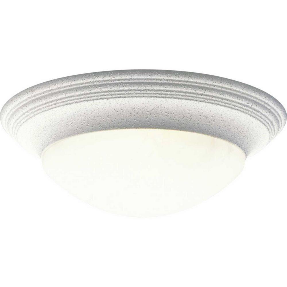 Progress Lighting White 60W 3-Light Medium Base Flush Mount Ceiling Light 
