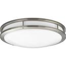 32W 1-Light 120V Flushmount Round Fluorescent Ceiling Fixture in Brushed Nickel