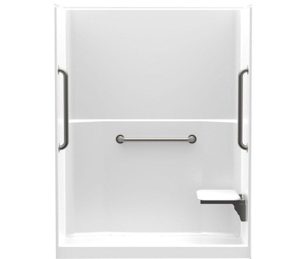 Aquatic White 35 x 60 x 78 in. Alcove Shower Unit 