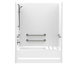 60 in. x 33-1/4 in. Tub & Shower Unit in White with Right Drain