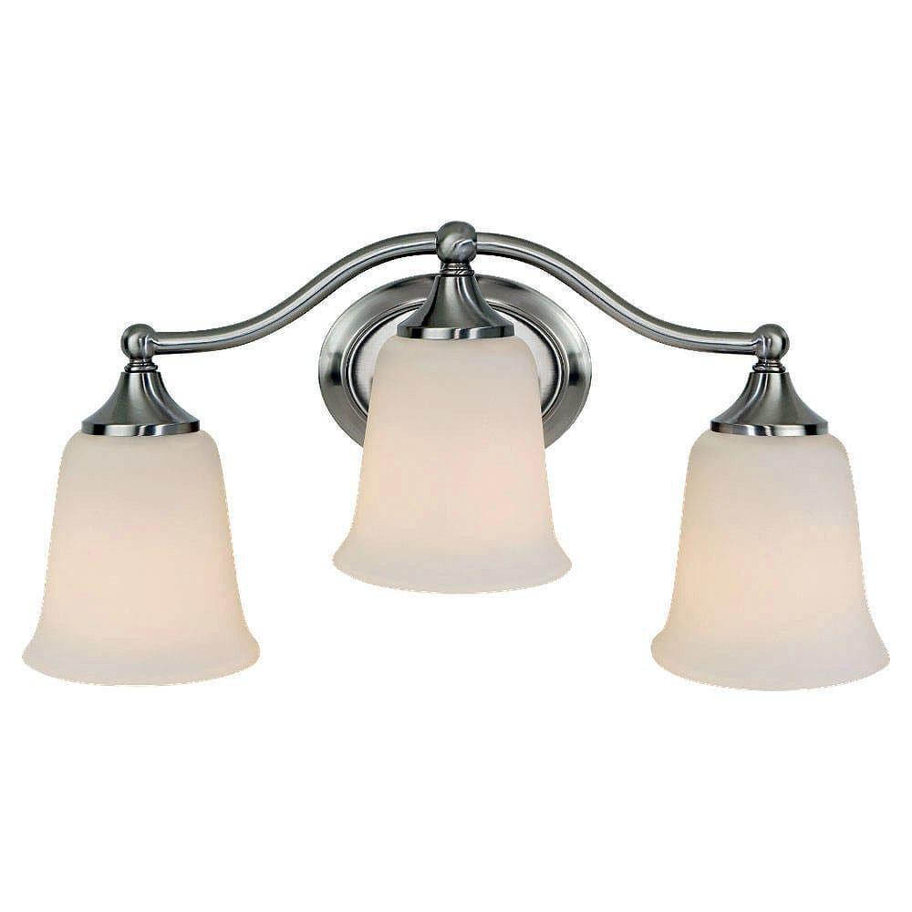 Murray Feiss Industries Brushed Steel 6-1/4 in. 100 W 3-Light Medium Bath Bracket 