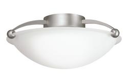 75 W 2-Light Medium Semi-Flush Mount Ceiling Fixture in Brushed Nickel