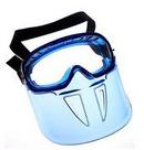 Plastic Rubber Safety Goggles with Faceshield in Blue