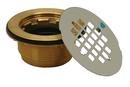 2 in. Brass  No Caulk Shower Drain with 4-1/2 in. Stainless Steel Strainer