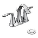 Moen Polished Chrome Two Handle Centerset Bathroom Sink Faucet with 50/50 Drain Assembly
