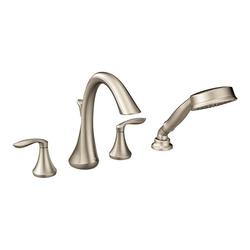 Two Handle Roman Tub Faucet with Hand Shower in Brushed Nickel (Trim Only)