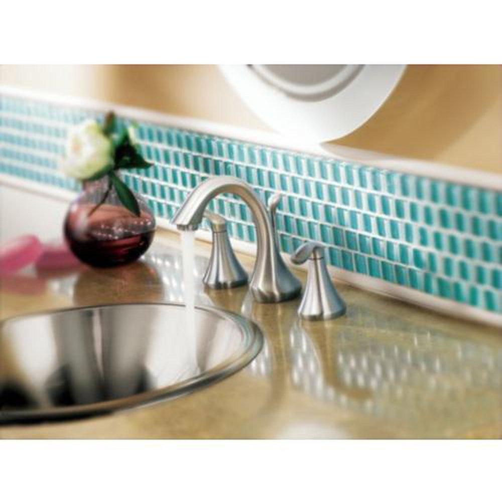 Moen Chrome Two Handle Widespread Bathroom Sink Faucet 