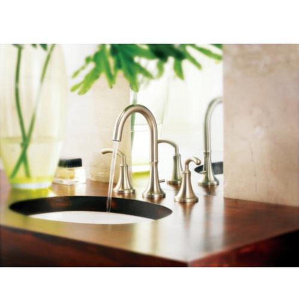 Moen Brushed Nickel Two Handle Widespread Bathroom Sink Faucet 