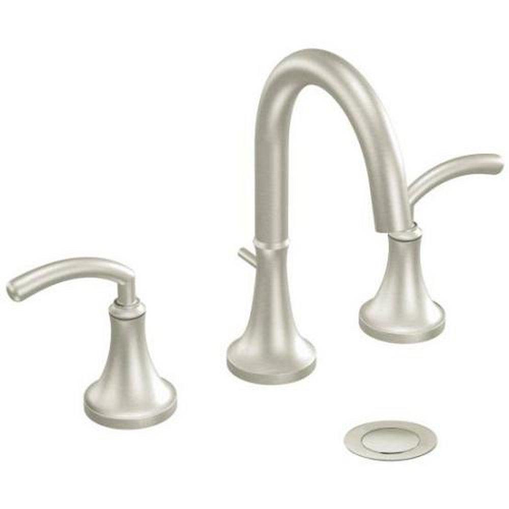 Moen Brushed Nickel Two Handle Widespread Bathroom Sink Faucet 