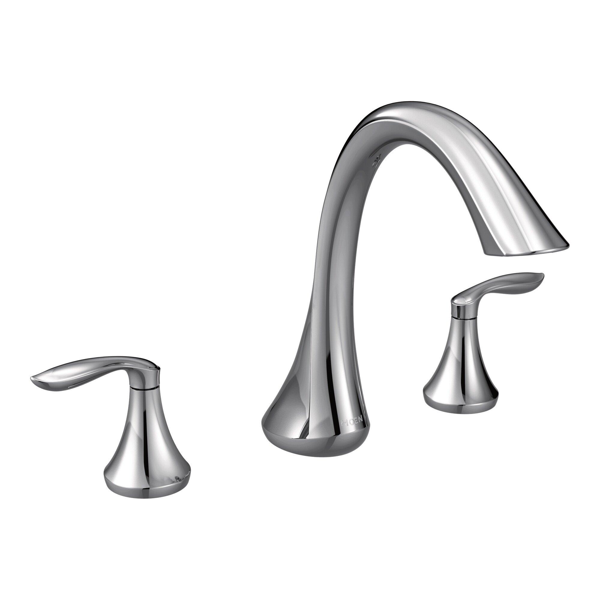 Moen Polished Chrome Roman Tub Faucet Double Lever Handle High Arc 