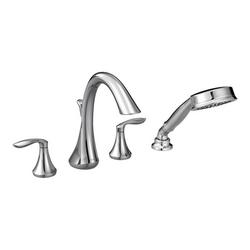 Two Handle Roman Tub Faucet with Hand Shower in Polished Chrome (Trim Only)