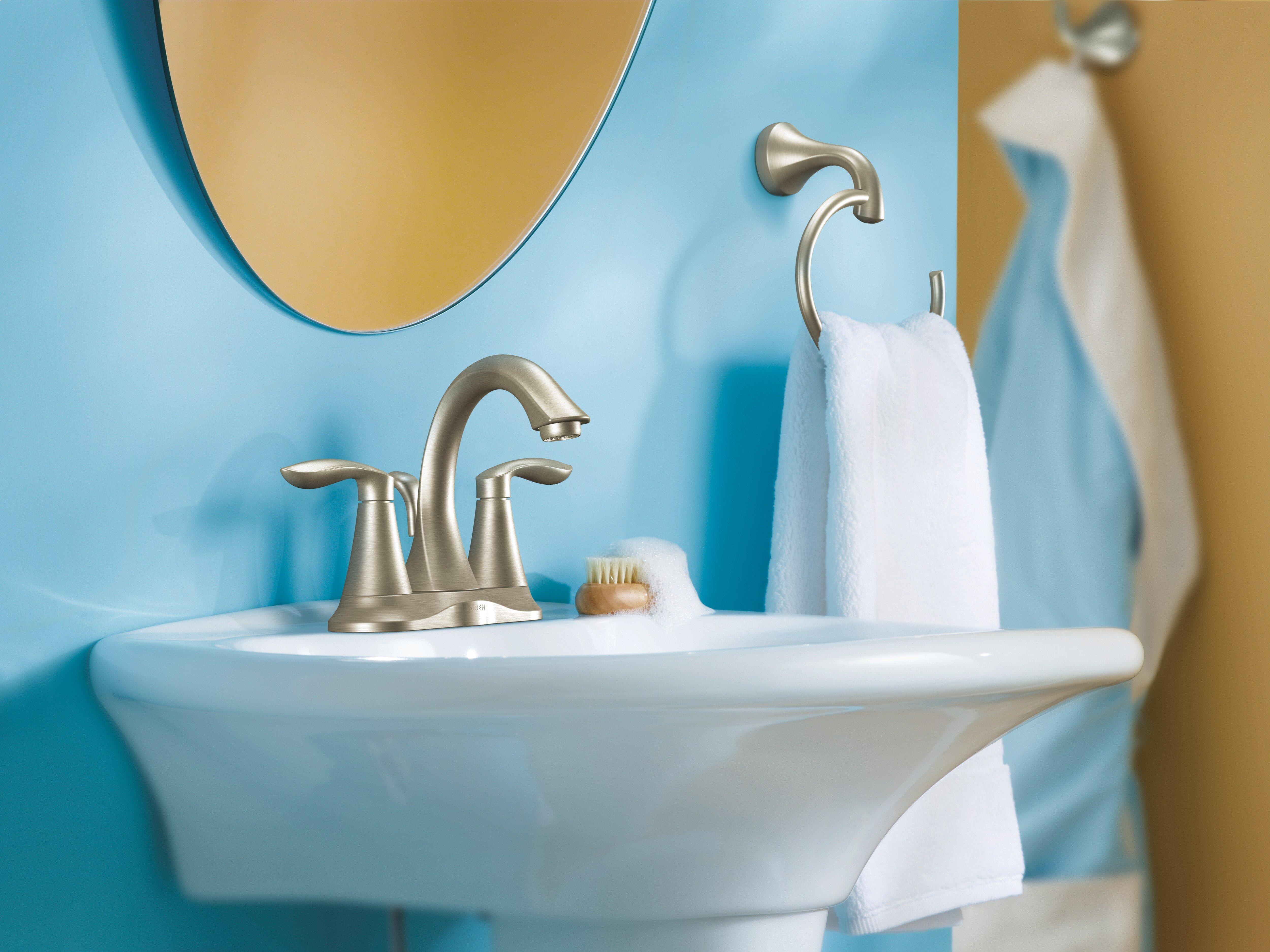 Moen Brushed Nickel Lavatory Faucet with Metal Waste Assembly 