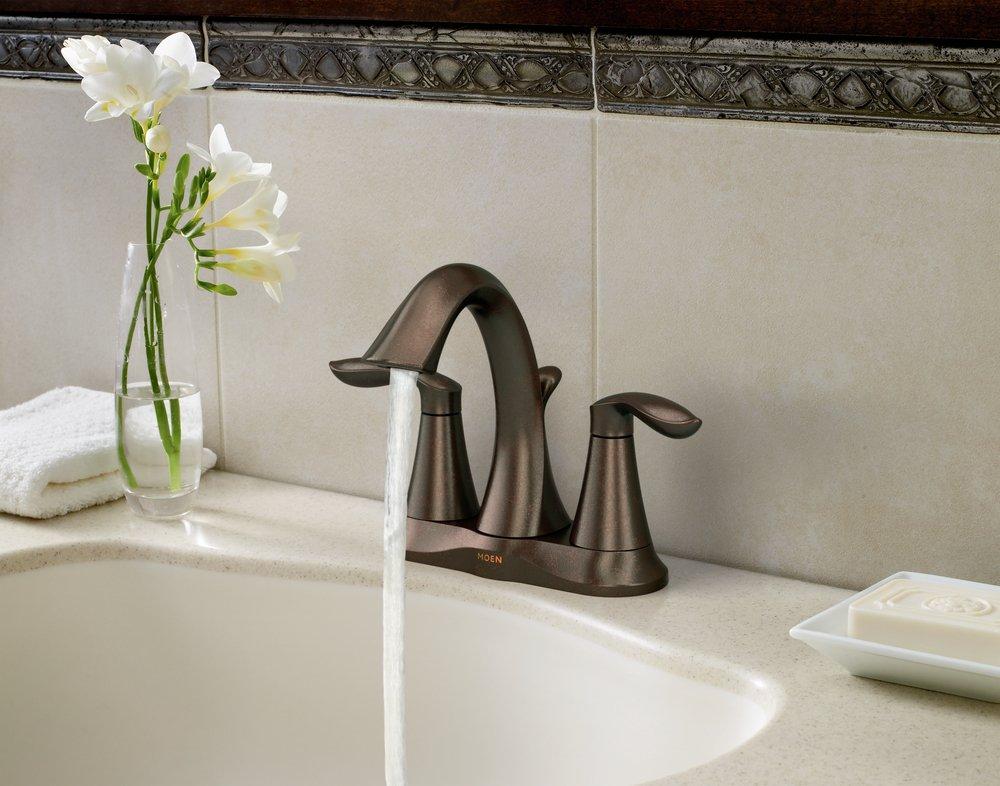 Moen Oil Rubbed Bronze Lavatory Faucet with Metal Waste Assembly 