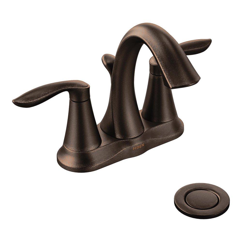 Moen Oil Rubbed Bronze Two Handle Centerset Bathroom Sink Faucet 