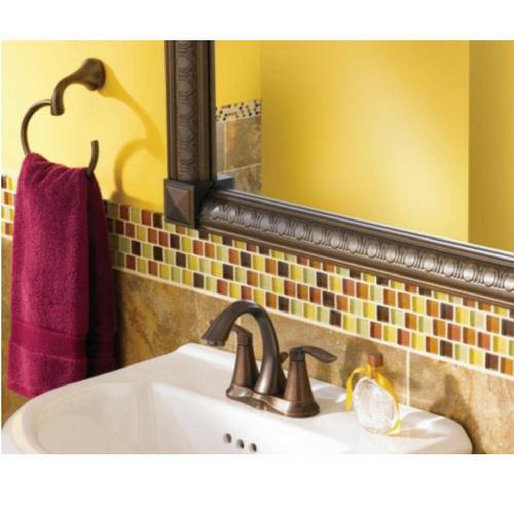 Moen Oil Rubbed Bronze Two Handle Centerset Bathroom Sink Faucet 