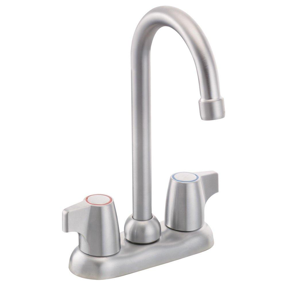 Moen Brushed Chrome Two Lever Handle Bar Faucet 